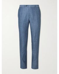 Canali - Tapered Linen Suit Trousers - Lyst