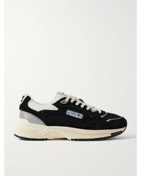 Autry - Hyperway Leather-Trimmed Suede And Mesh Sneakers - Lyst