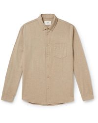 Folk - Button-down Collar Cotton-flannel Shirt - Lyst