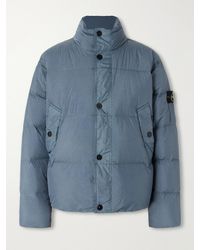 Stone Island - Quilted Garment-Dyed Recycled Crinkled-Nylon Down Jacket - Lyst