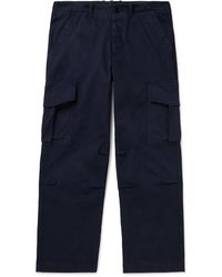 Officine Generale - Kenny Straight-leg Pigment-dyed Cotton-twill Cargo Trousers - Lyst