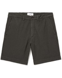 MR P. - Slim-fit Straight-leg Stretch-organic Cotton Seersucker Shorts - Lyst