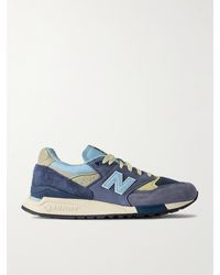 New Balance - 998 Leather And Mesh-trimmed Suede Sneakers - Lyst