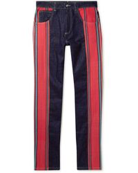 Wales Bonner - Cotonou Straight-leg Striped Panelled Jeans - Lyst