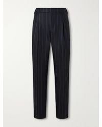 Brunello Cucinelli - Tapered Pinstripe Cashmere And Wool-Blend Flannel Suit Trousers - Lyst
