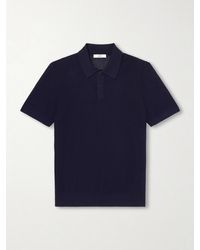 MR P. - Honeycomb-knit Organic Cotton Polo Shirt - Lyst