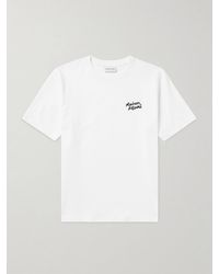 Maison Kitsuné - T-Shirt aus Baumwoll-Jersey mit Logostickerei - Lyst