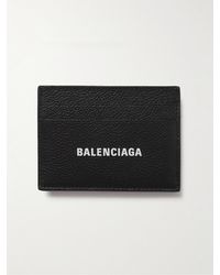 Balenciaga - Portacarte in pelle pieno fiore con logo stampato - Lyst