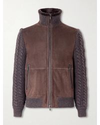 Brunello Cucinelli - Shearling and Cable-Knit Cashmere Jacket - Lyst