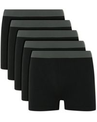 Hamilton and Hare Five-pack Stretch-jersey Boxer Briefs - Black