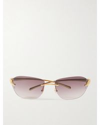 Cartier - Panthère Classic Rimless Square-frame Gold-tone Sunglasses - Lyst