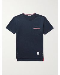 Thom Browne - Slim-Fit Grosgrain-Trimmed Cotton-Jersey T-Shirt - Lyst