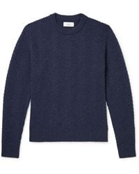 MR P. Herringbone Merino Wool Sweater - Blue