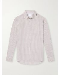 Eleventy - Striped Lyocell And Cotton-Blend Shirt - Lyst