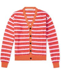 Marni - Striped Wool And Brushed Mohair-Blend Cardigan - Lyst