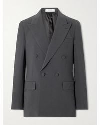 Umit Benan - Richard Double-Breasted Silk And Wool-Blend Blazer - Lyst