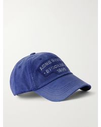 Acne Studios - Logo-Printed Distressed Cotton-Twill Baseball Cap - Lyst