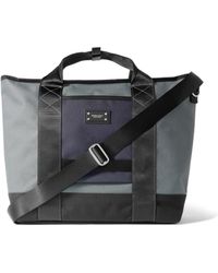 master-piece - Defend 2-Way Leather-Trimmed Coated-Canvas Tote Bag - Lyst