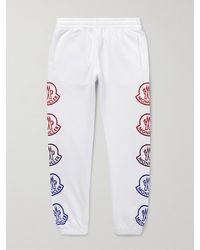 Moncler - Tapered Logo-Print Cotton-Jersey Sweatpants - Lyst