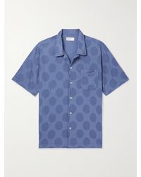 Universal Works - Road Convertible-collar Cotton-jacquard Shirt - Lyst