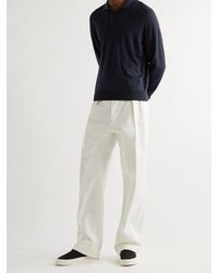The Row Diego Merino Wool Polo Shirt - Blue