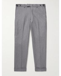 Beams Plus - Ivy schmal zulaufende verkürzte Anzughose aus gebürstetem Twill aus einer Wollmischung - Lyst