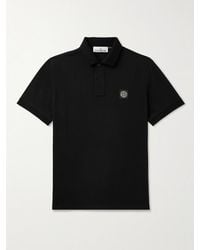 Stone Island - Logo-Appliquéd Cotton-Blend Piqué Polo Shirt - Lyst