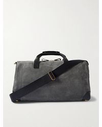 Bennett Winch - Commuter Leather-Trimmed Suede Holdall - Lyst