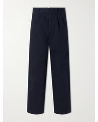A.P.C. - Ricky Wide-Leg Cotton-Twill Trousers - Lyst