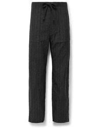 Kaptain Sunshine - Take Easy Baker Straight-Leg Pinstriped Wool-Twill Drawstring Suit Trousers - Lyst