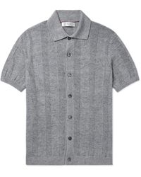 Brunello Cucinelli - Striped Linen And Cotton-blend Shirt - Lyst