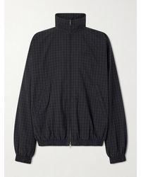 Balenciaga - Logo-embroidered Checked Cotton Jacket - Lyst