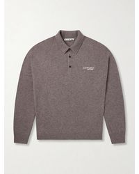 Acne Studios - Oversized Logo-Embroidered Wool And Yak-Blend Polo Sweater - Lyst