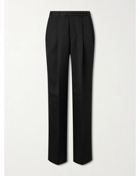 Givenchy - Straight-Leg Pleated Grain De Poudre Wool Trousers - Lyst