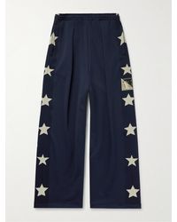 Kapital - Wide-Leg Pleated Logo-Appliquéd Tech-Jersey Jacquard Track Pants - Lyst