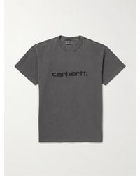 Carhartt - Duster Logo-embroidered Garment-dyed Cotton-jersey T-shirt - Lyst