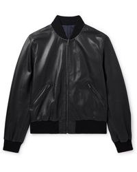Canali - Reversible Leather And Shell Bomber Jacket - Lyst