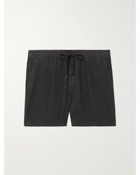 James Perse - Straight-Leg Garment-Dyed Linen Drawstring Shorts - Lyst