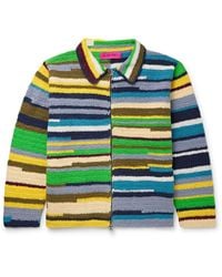 The Elder Statesman - Striped Crocheted Organic Cotton Jacket - Lyst