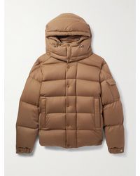 Moncler - Logo-Appliquéd Quilted Wool-Flannel Hooded Down Jacket - Lyst