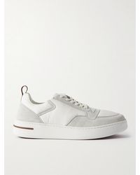 Loro Piana - Newport Walk Suede-trimmed Sneakers - Lyst