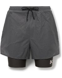District Vision - Straight-Leg Layered Logo-Print Shell And Stretch-Recycled Jersey Drawstring Shorts - Lyst
