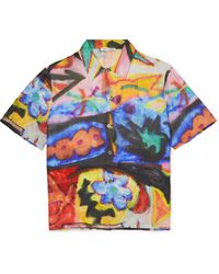 Our Legacy - Printed Cotton And Silk-blend Shirt - Lyst