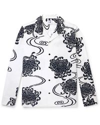NN07 - Julio 5210 Convertible-collar Floral-print Cotton And Lyocell-blend Shirt - Lyst