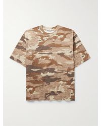 Acne Studios - Extorr T-Shirt aus Baumwoll-Jersey mit Kristallen und Camouflage-Print - Lyst