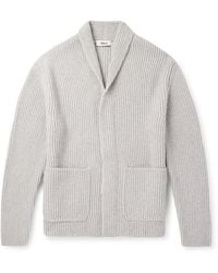 Altea - Shawl-collar Ribbed Wool Cardigan - Lyst