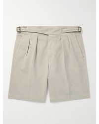 Rubinacci - Straight-Leg Pleated Cotton-Twill Shorts - Lyst