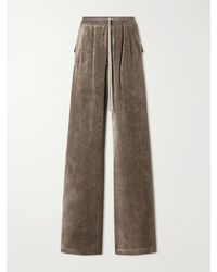 Rick Owens - Bela Wide-Leg Drawstring Velour Trousers - Lyst