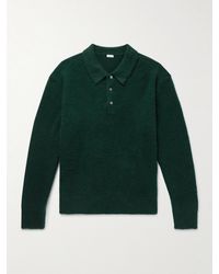 A.PRESSE - Brushed-Cashmere Polo Shirt - Lyst
