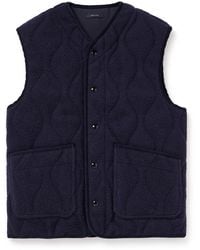 Drake's - Quilted Brushed-wool Gilet - Lyst